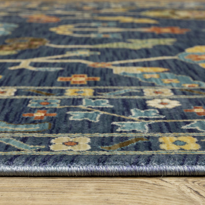 Francesca Blue Multi-colored Traditional Oriental Indoor Rug