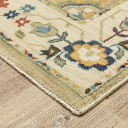 Francesca Beige Multi-colored Traditional Oriental Indoor Rug