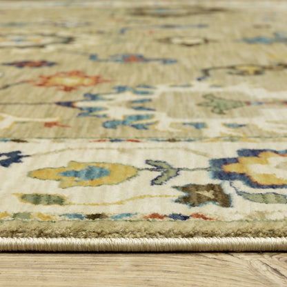 Francesca Beige Multi-colored Traditional Oriental Indoor Rug