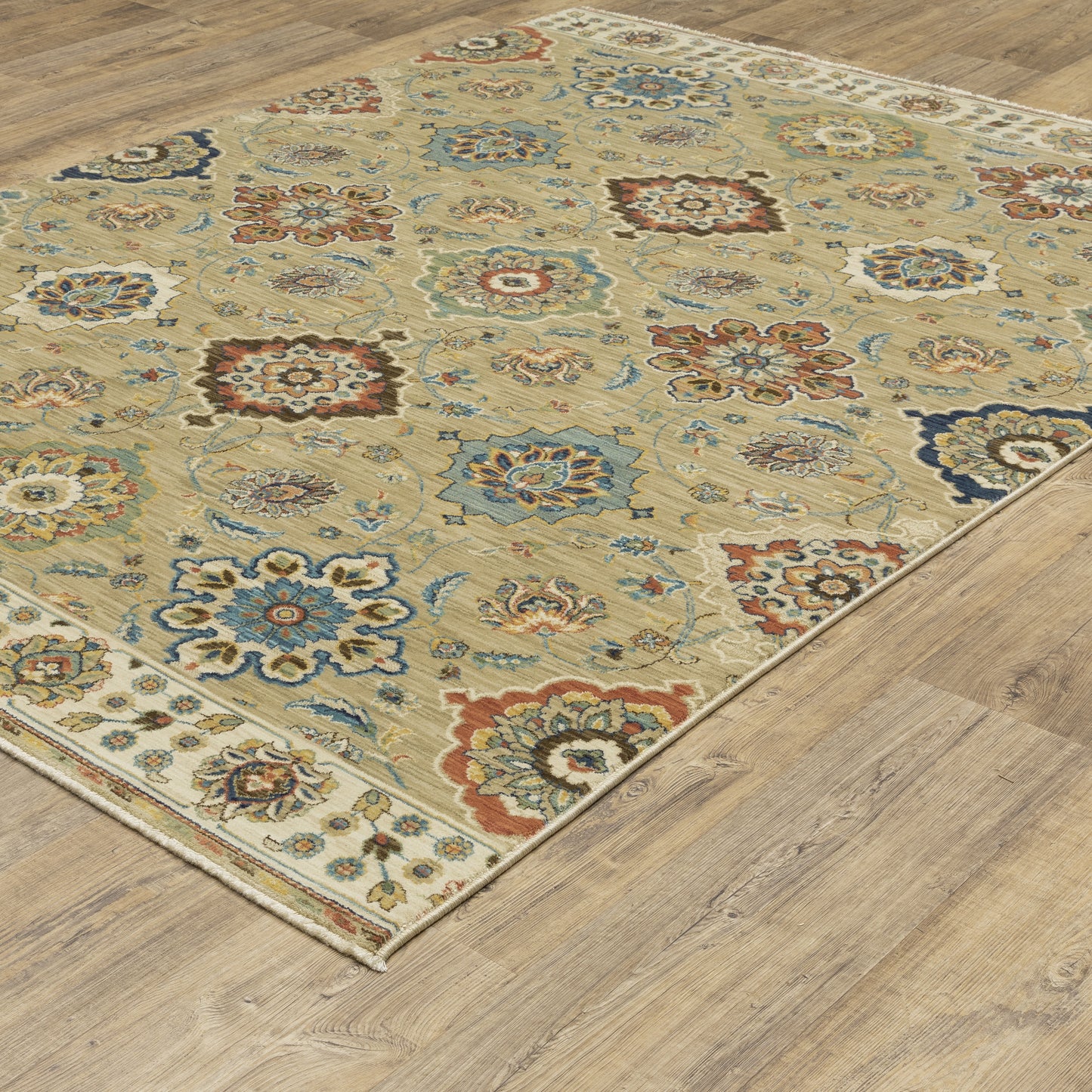 Francesca Tan Rust Traditional Floral & Botanical Indoor Rug