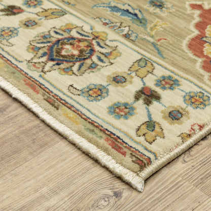 Francesca Tan Rust Traditional Floral & Botanical Indoor Rug