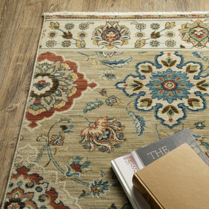 Francesca Tan Rust Traditional Floral & Botanical Indoor Rug