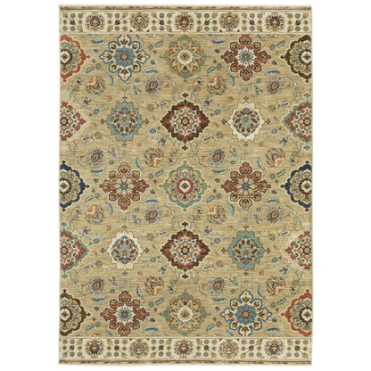 Francesca Tan Rust Traditional Floral & Botanical Indoor Rug