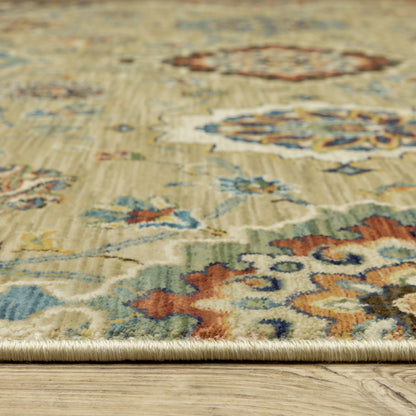 Francesca Tan Rust Traditional Floral & Botanical Indoor Rug