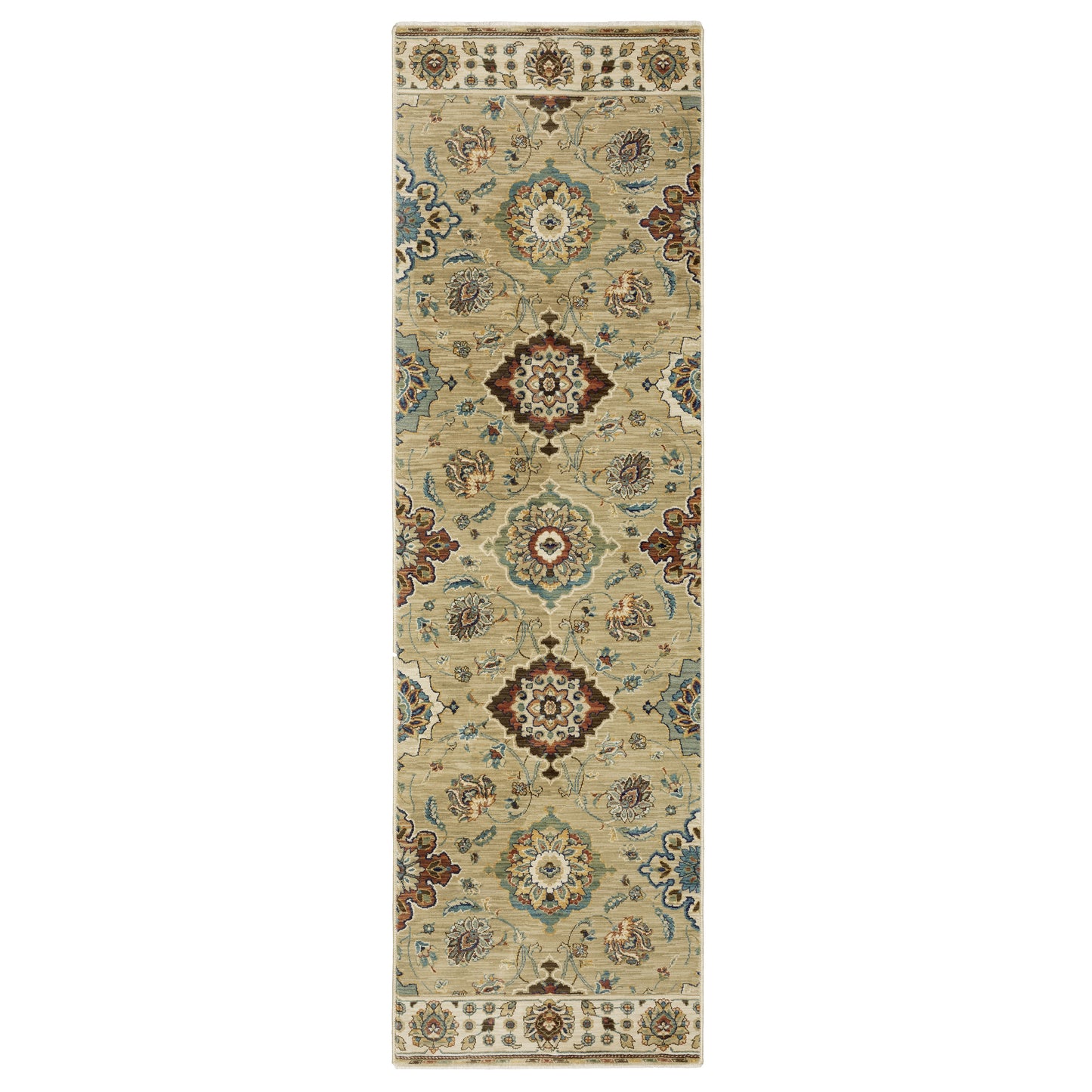 Francesca Tan Rust Traditional Floral & Botanical Indoor Rug