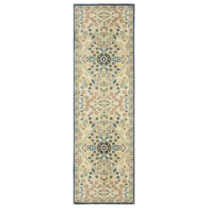 Francesca Ivory Blue Traditional Oriental Indoor Rug