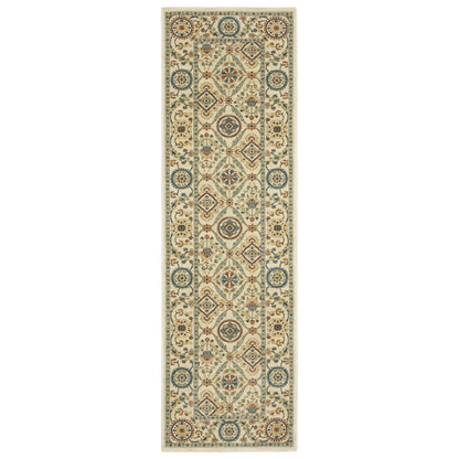 Francesca Ivory Blue Traditional Oriental Indoor Rug