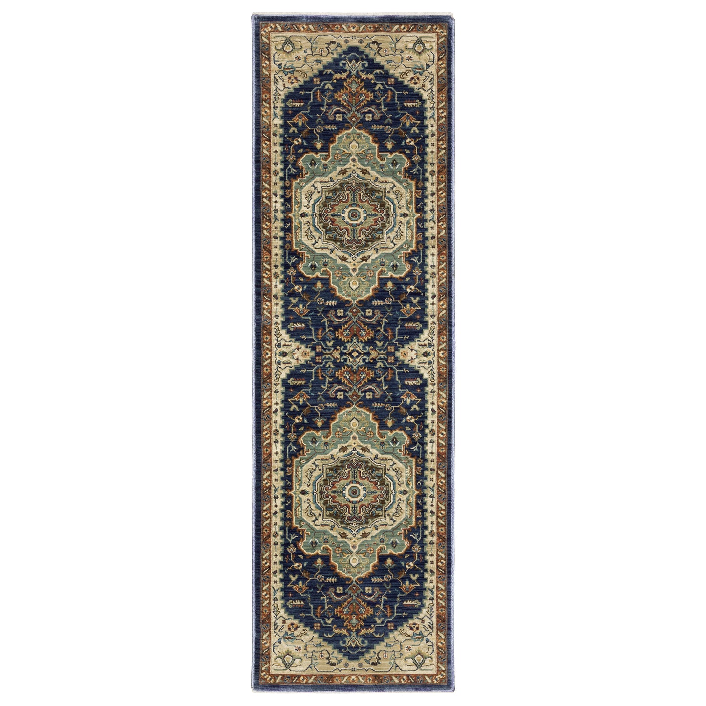 Francesca Blue Beige Traditional Oriental Indoor Rug