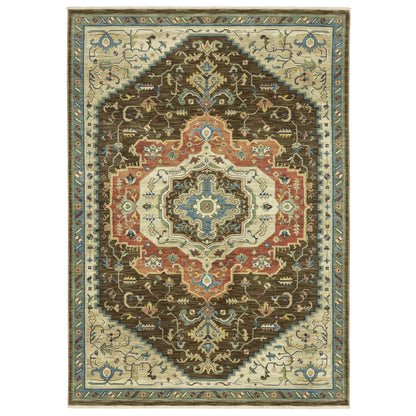 Francesca Brown Orange Traditional Oriental Indoor Rug