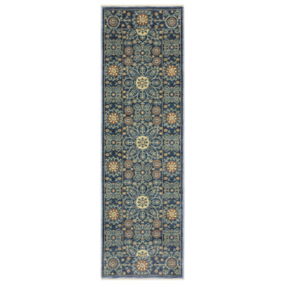 Francesca Blue Orange Traditional Medallion Indoor Rug