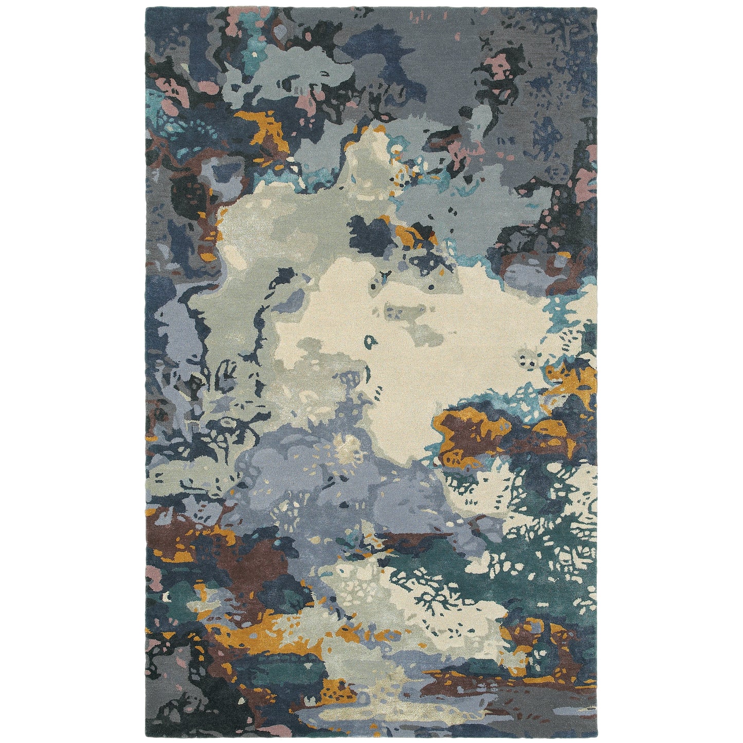 Galaxy Blue Grey Industrial Abstract Indoor Rug