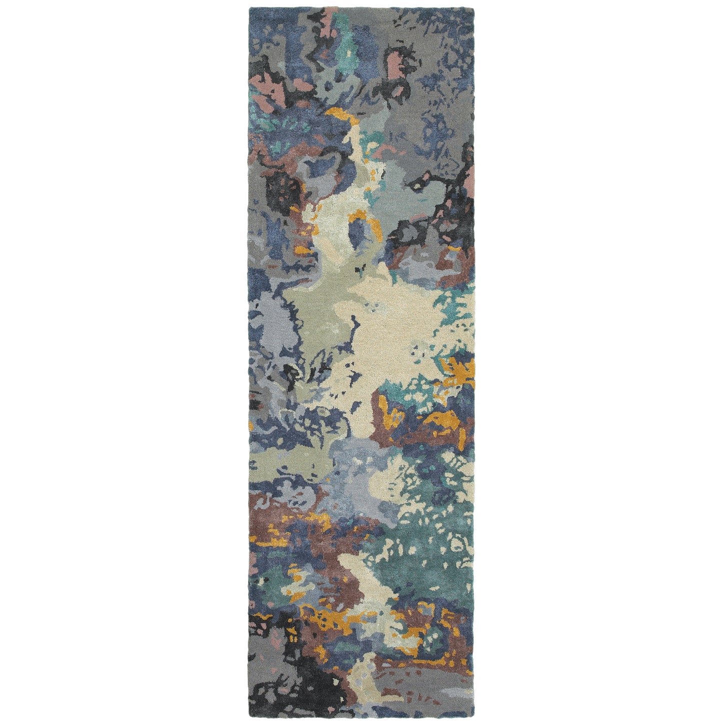 Galaxy Blue Grey Industrial Abstract Indoor Rug