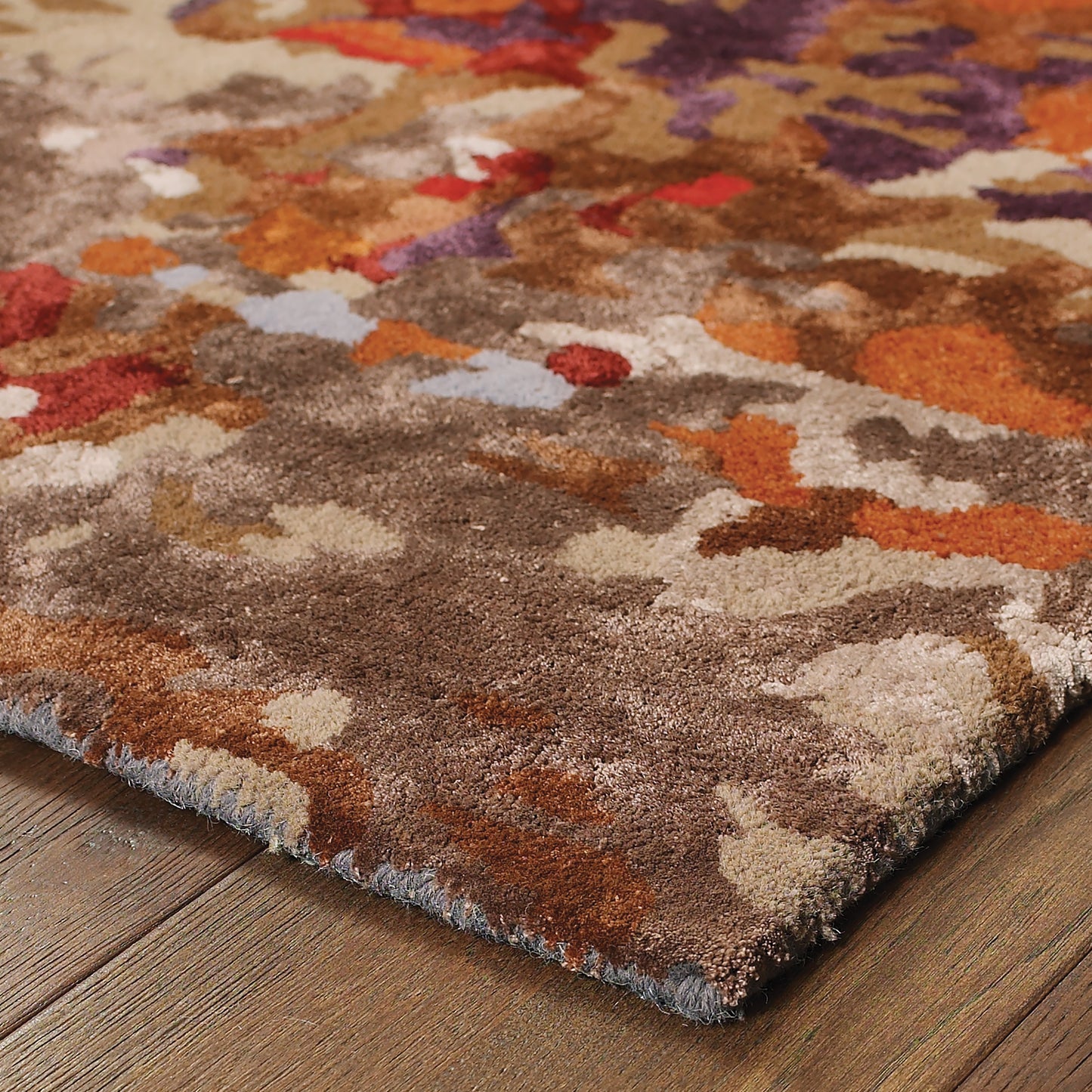 Galaxy Multi Orange Industrial Abstract Indoor Rug