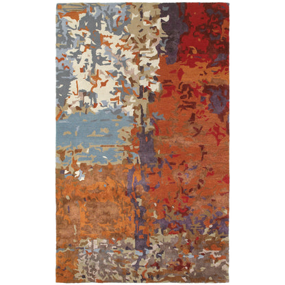 Galaxy Multi Orange Industrial Abstract Indoor Rug