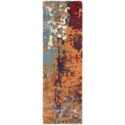 Galaxy Multi Orange Industrial Abstract Indoor Rug