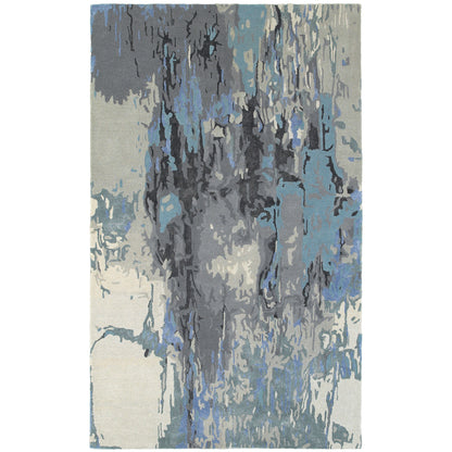 Galaxy Blue Grey Industrial Abstract Indoor Rug