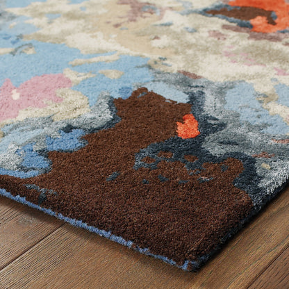 Galaxy Multi Pink Industrial Abstract Indoor Rug