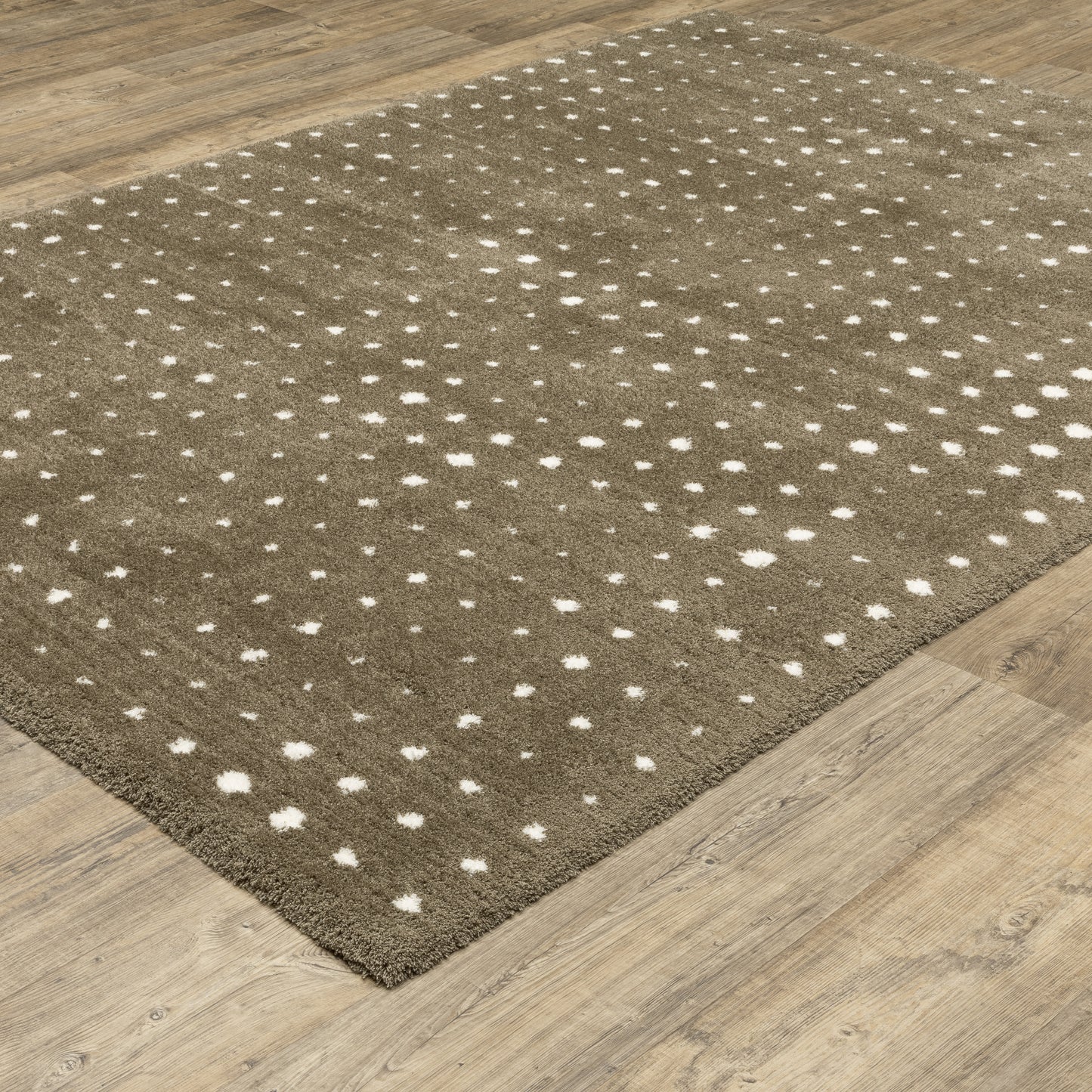 Galileo Brown Ivory Industrial Circles Indoor Rug