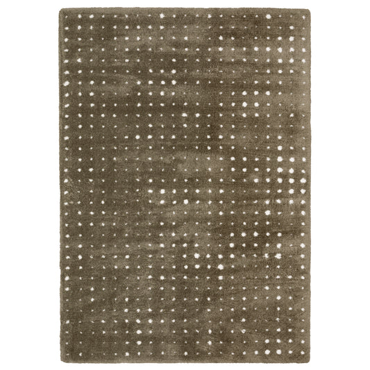 Galileo Brown Ivory Industrial Circles Indoor Rug