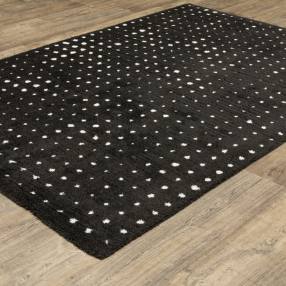 Galileo Black Ivory Industrial Circles Indoor Rug