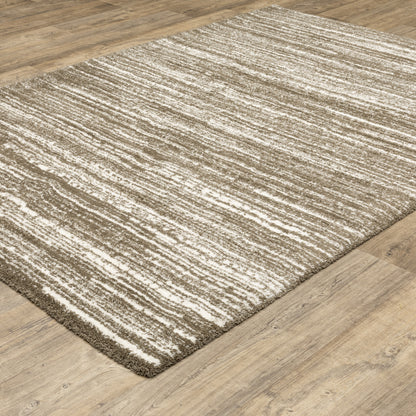 Galileo Brown Ivory Industrial Stripes Indoor Rug