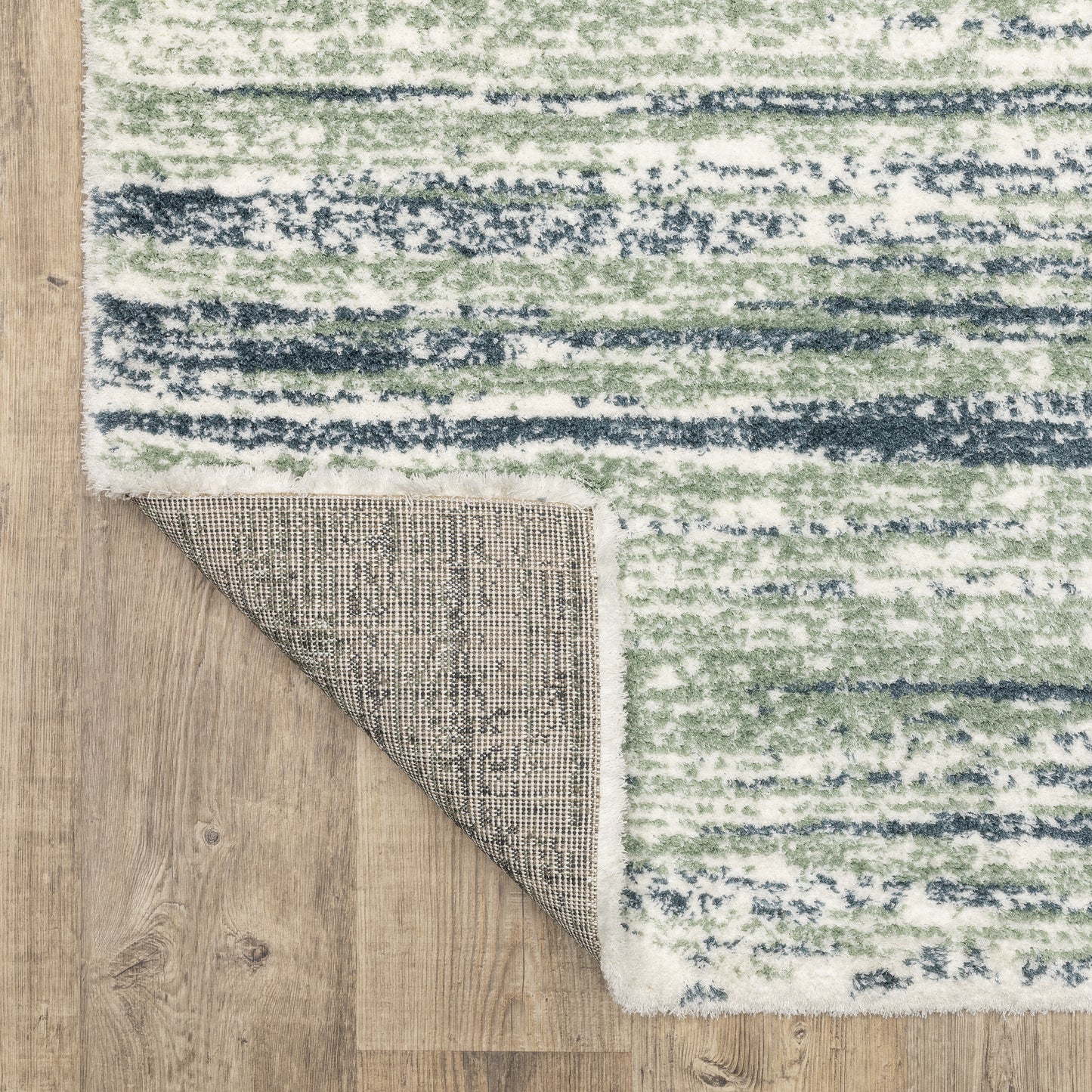 Galileo Blue Green Industrial Stripes Indoor Rug