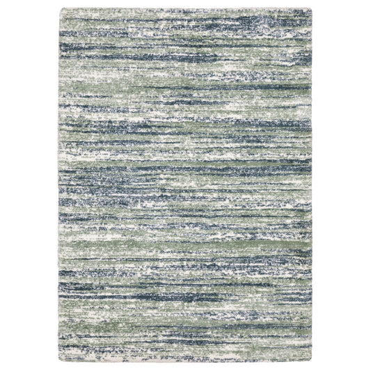 Galileo Blue Green Industrial Stripes Indoor Rug