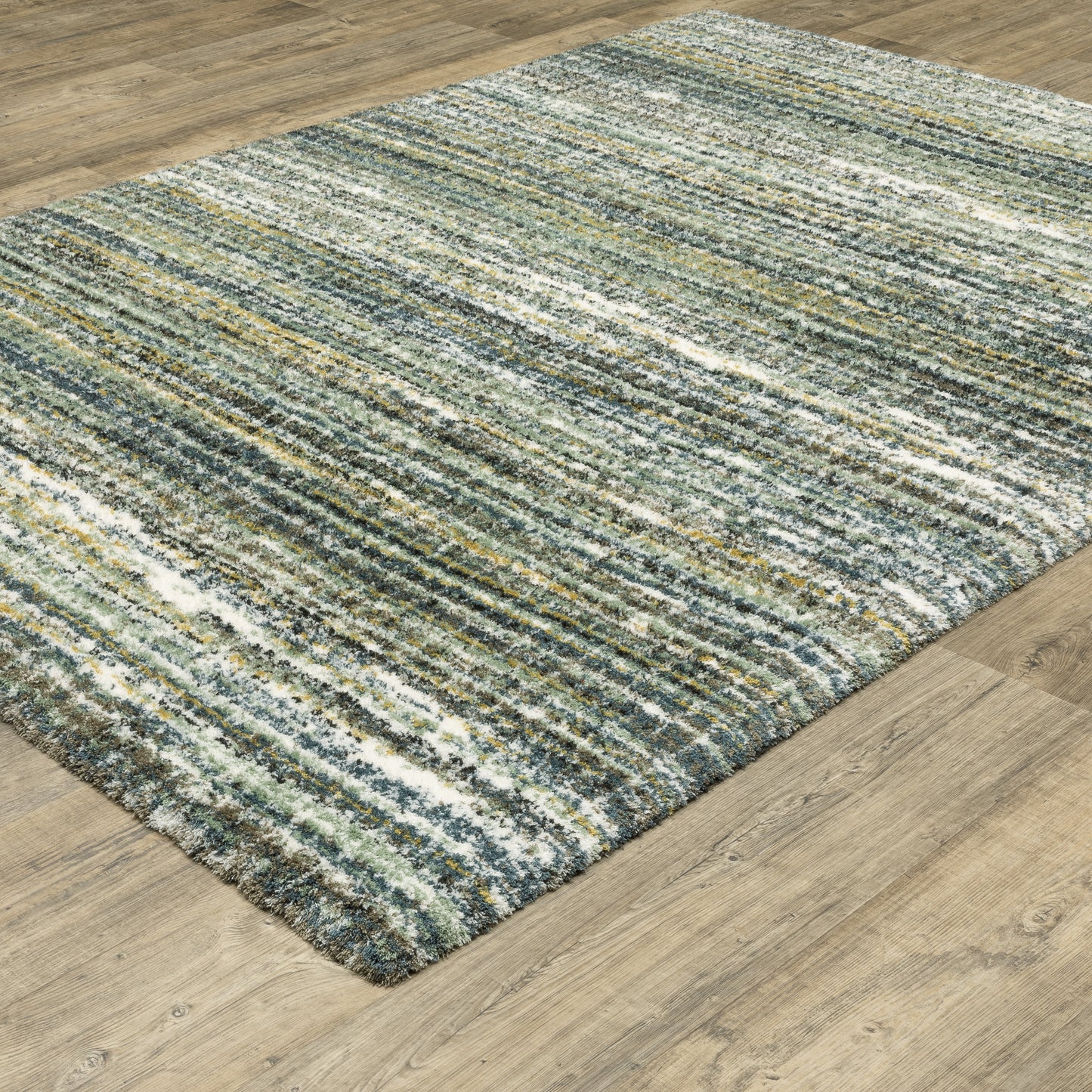 Galileo Green Blue Industrial Gridwork Indoor Rug