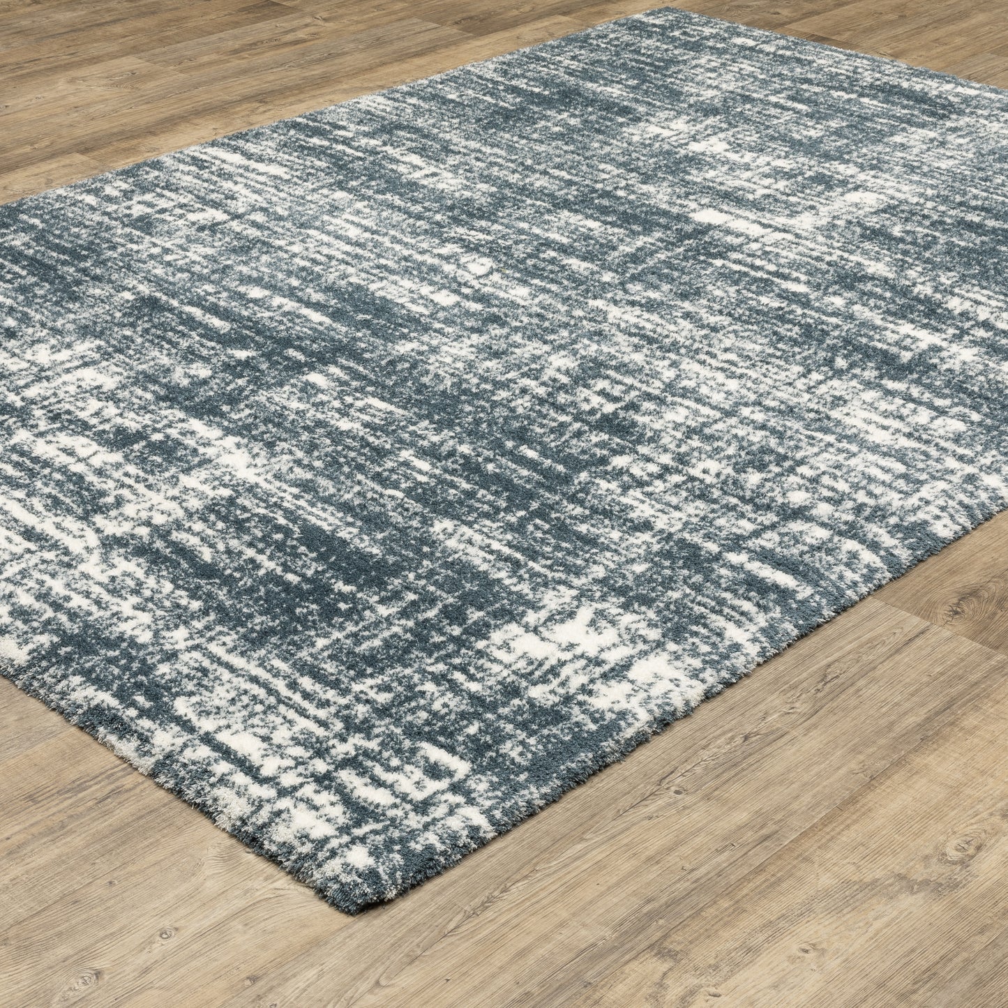 Galileo Blue Ivory Industrial Gridwork Indoor Rug