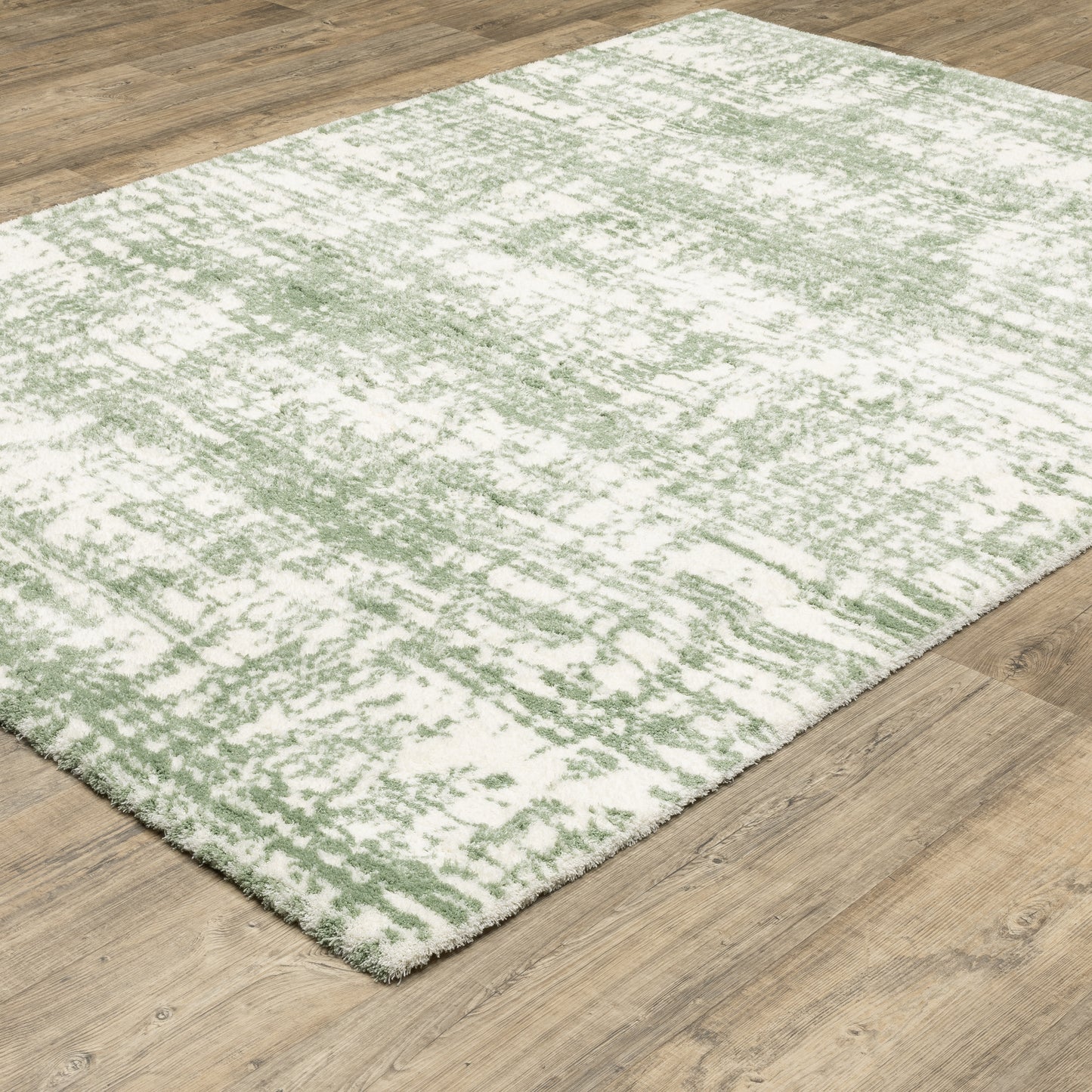 Galileo Green Ivory Industrial Abstract Indoor Rug