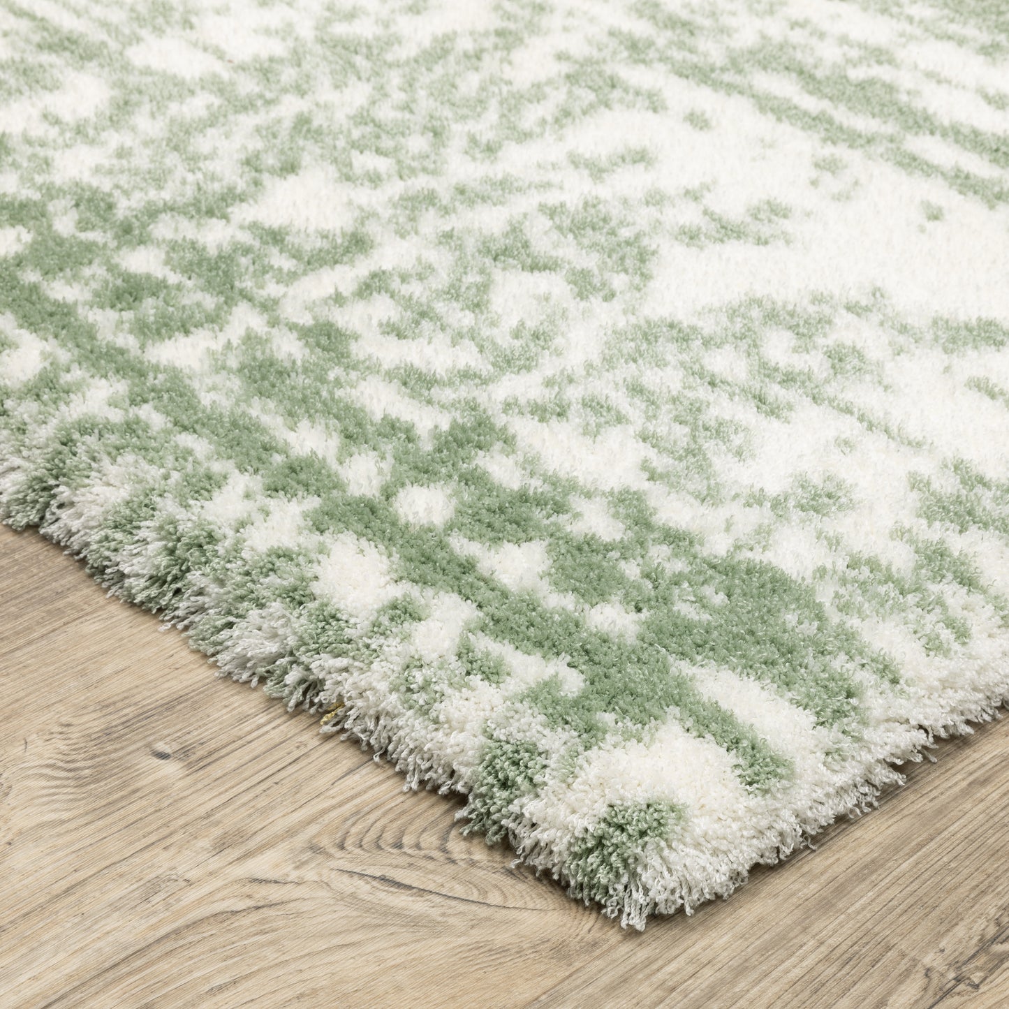 Galileo Green Ivory Industrial Abstract Indoor Rug