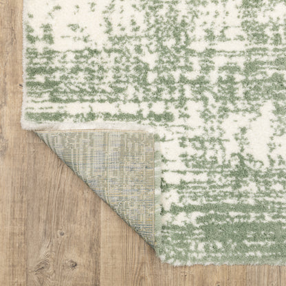 Galileo Green Ivory Industrial Abstract Indoor Rug