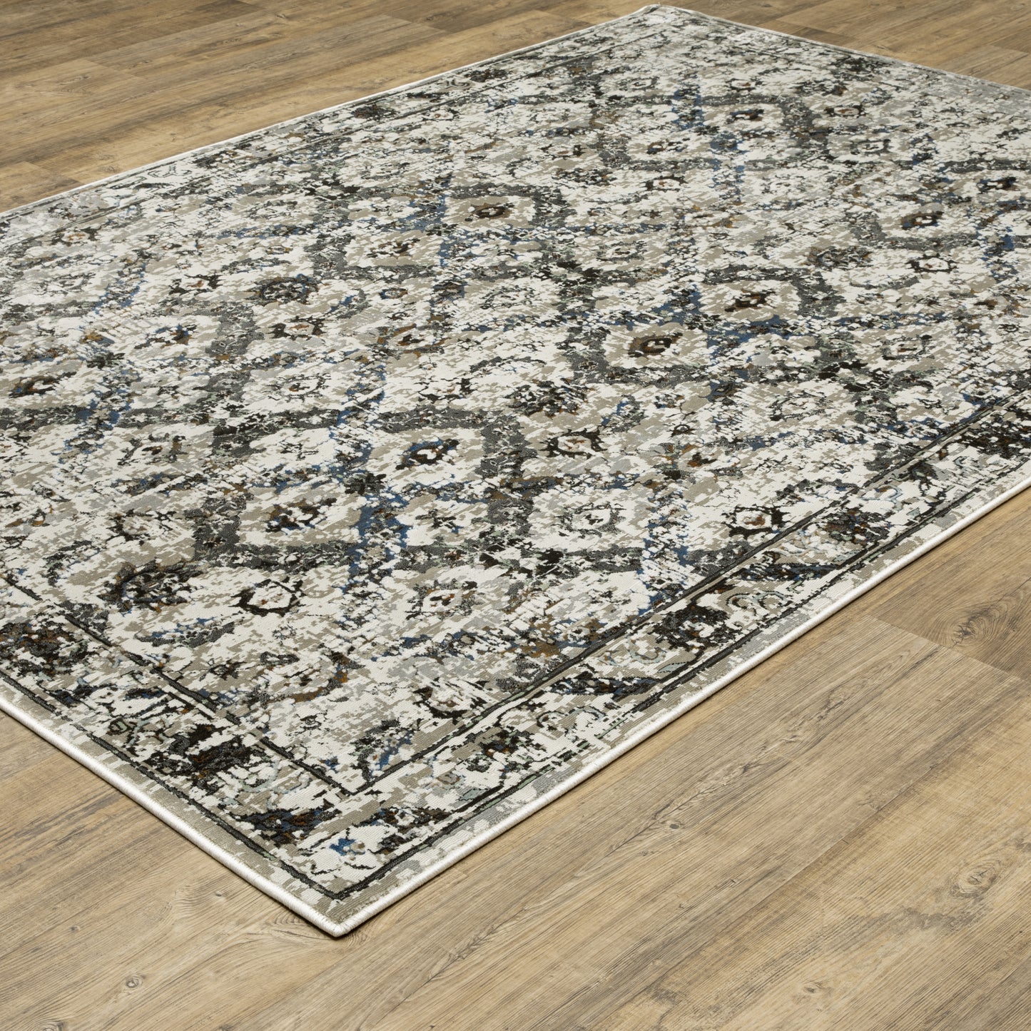 Gemini Charcoal Grey Modern & Contemporary Oriental Indoor Rug