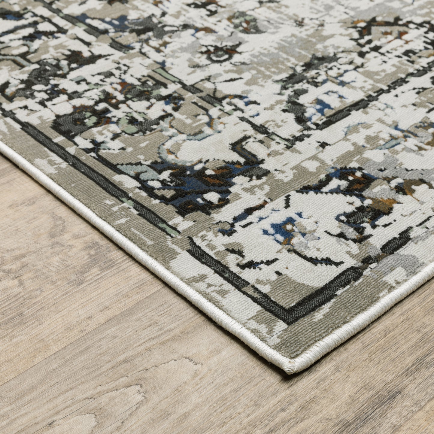 Gemini Charcoal Grey Modern & Contemporary Oriental Indoor Rug