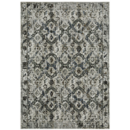 Gemini Charcoal Grey Modern & Contemporary Oriental Indoor Rug