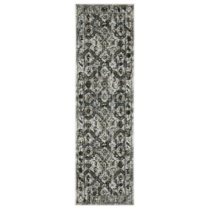 Gemini Charcoal Grey Modern & Contemporary Oriental Indoor Rug