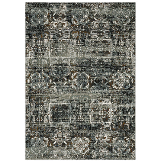 Gemini Charcoal Multi Modern & Contemporary Oriental Indoor Rug