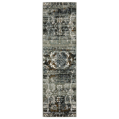 Gemini Charcoal Multi Modern & Contemporary Oriental Indoor Rug