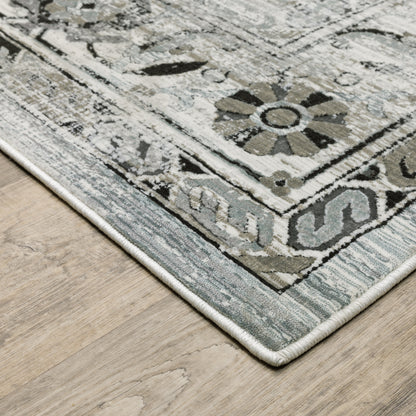 Gemini Grey Blue Modern & Contemporary Oriental Indoor Rug