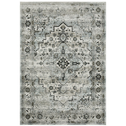 Gemini Grey Blue Modern & Contemporary Oriental Indoor Rug