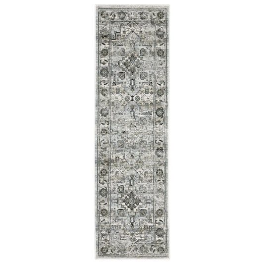 Gemini Grey Blue Modern & Contemporary Oriental Indoor Rug