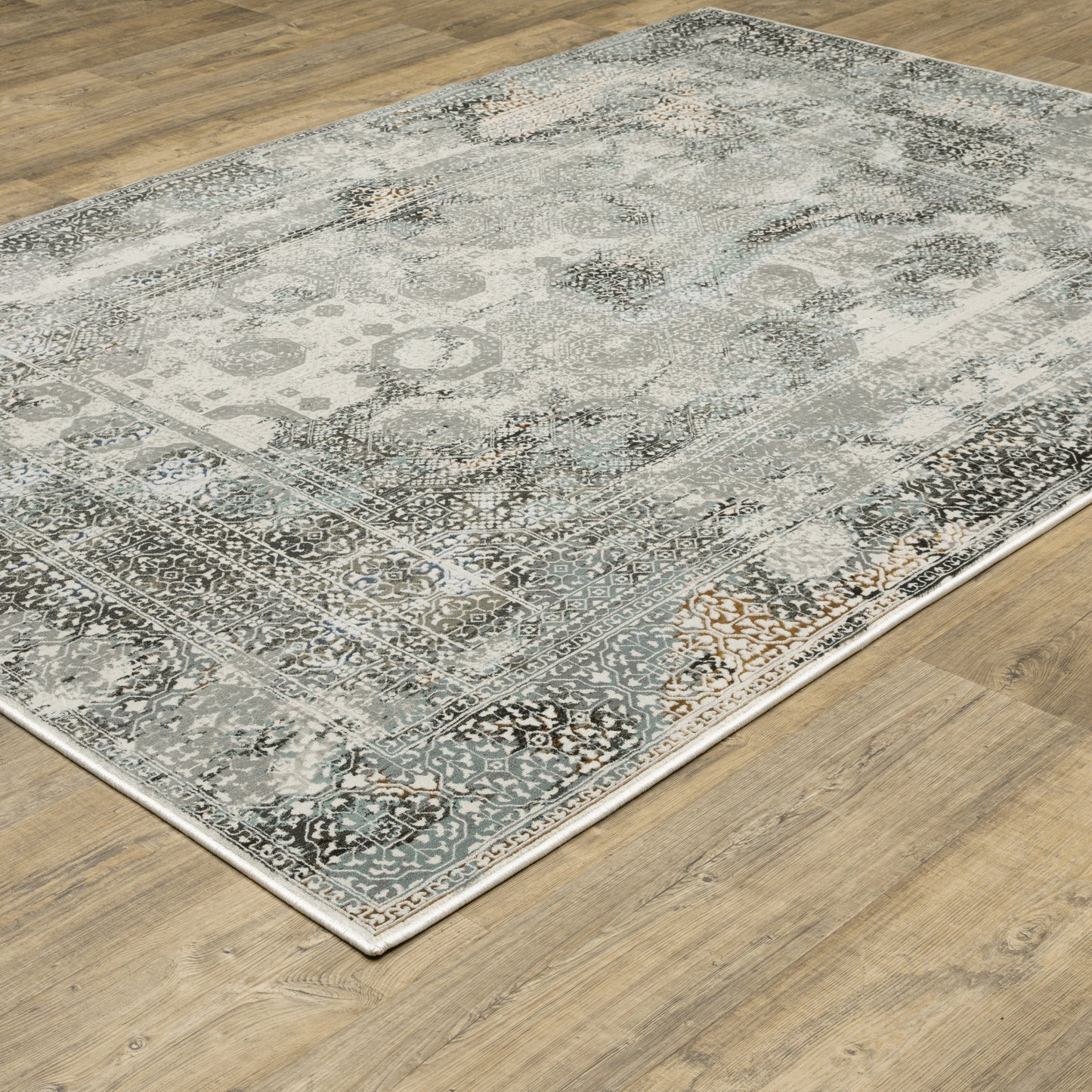 Gemini Grey Multi Modern & Contemporary Oriental Indoor Rug