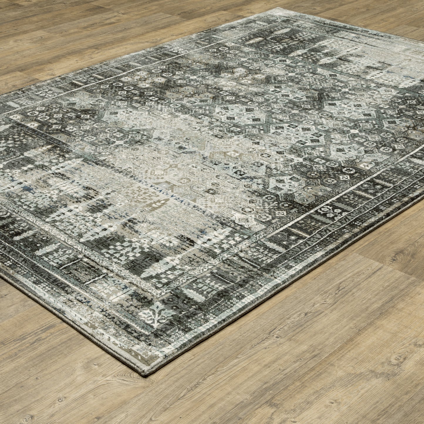 Gemini Charcoal Grey Modern & Contemporary Oriental Indoor Rug