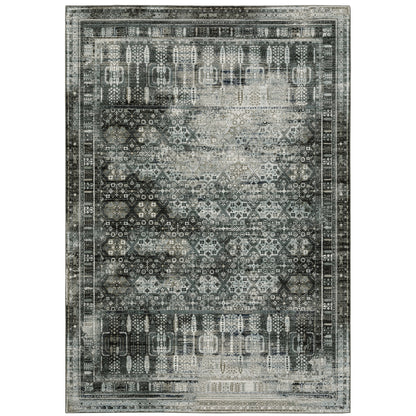 Gemini Charcoal Grey Modern & Contemporary Oriental Indoor Rug