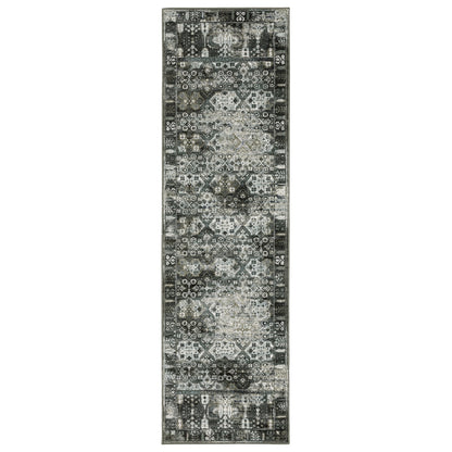 Gemini Charcoal Grey Modern & Contemporary Oriental Indoor Rug