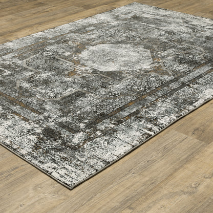 Gemini Charcoal Grey Modern & Contemporary Oriental Indoor Rug