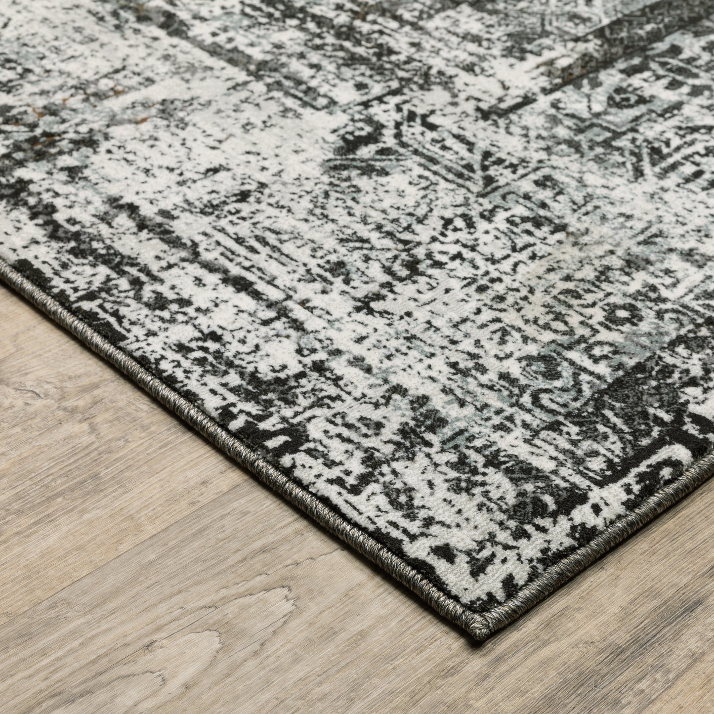 Gemini Charcoal Grey Modern & Contemporary Oriental Indoor Rug