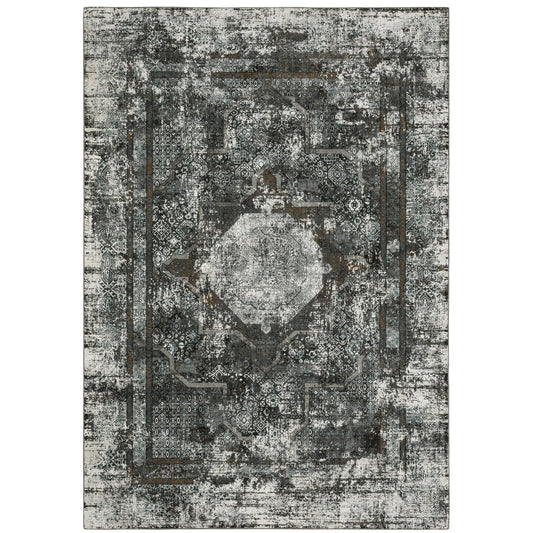 Gemini Charcoal Grey Modern & Contemporary Oriental Indoor Rug