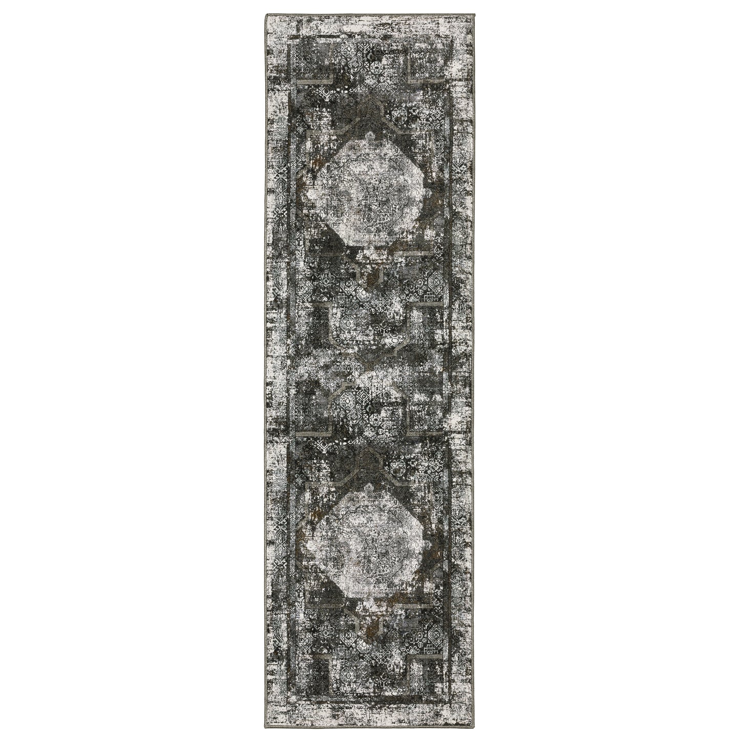 Gemini Charcoal Grey Modern & Contemporary Oriental Indoor Rug