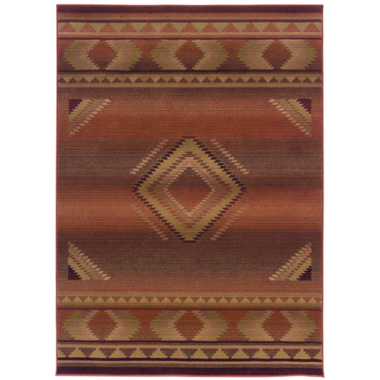 Generations Red Beige Modern & Contemporary Southwest/Lodge Indoor Rug